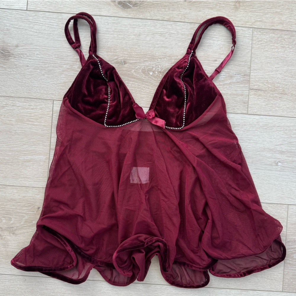 Touch of Romance Burgundy Women's Lingerie Top